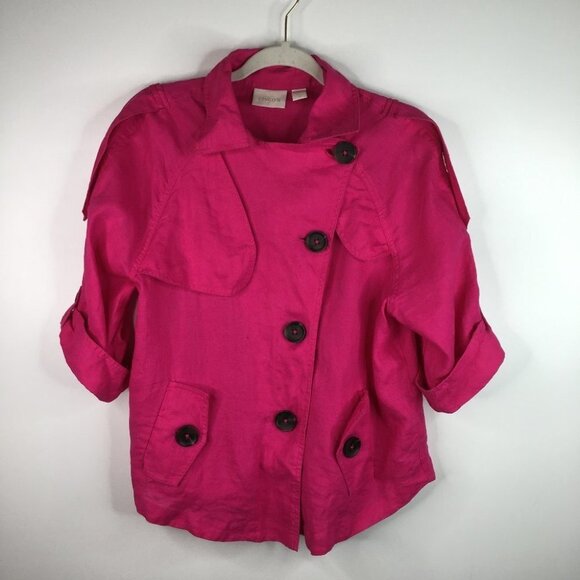 Chico's Women's Size 2 Linen Jacket Top - Picture 5 of 9